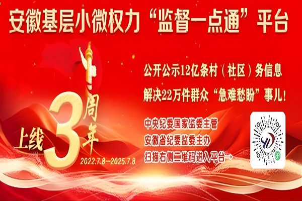 安徽基层小微权力“监督一点通”平台上线…